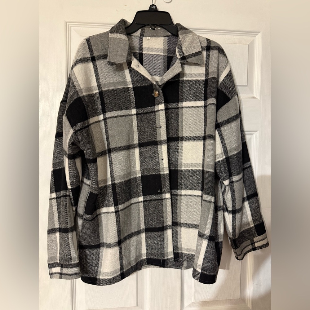 Plaid Button-Up Shacket